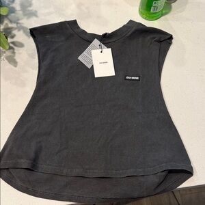 Joah Brown Black Sleeveless crop Top